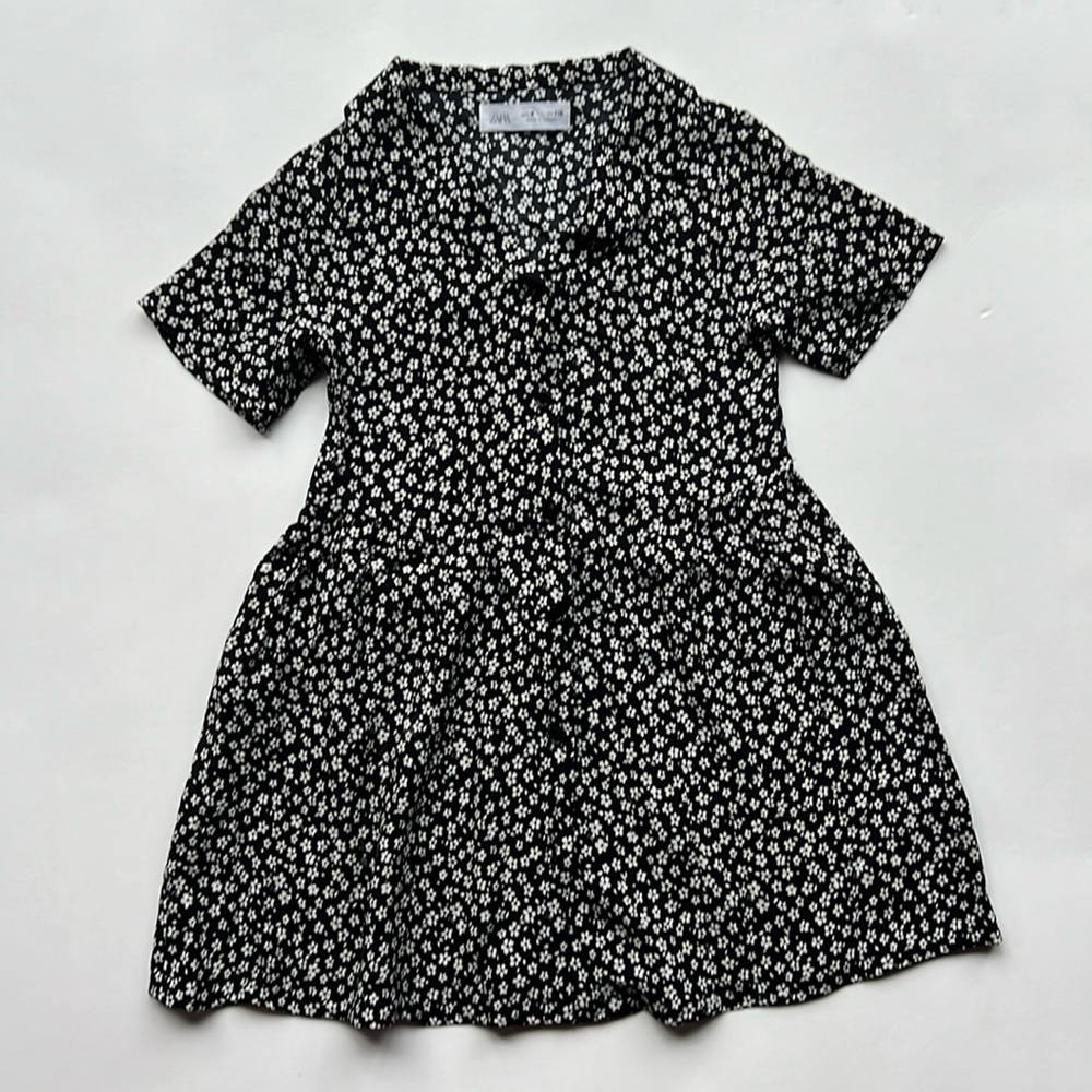 Zara Kids Black and White Floral Dress